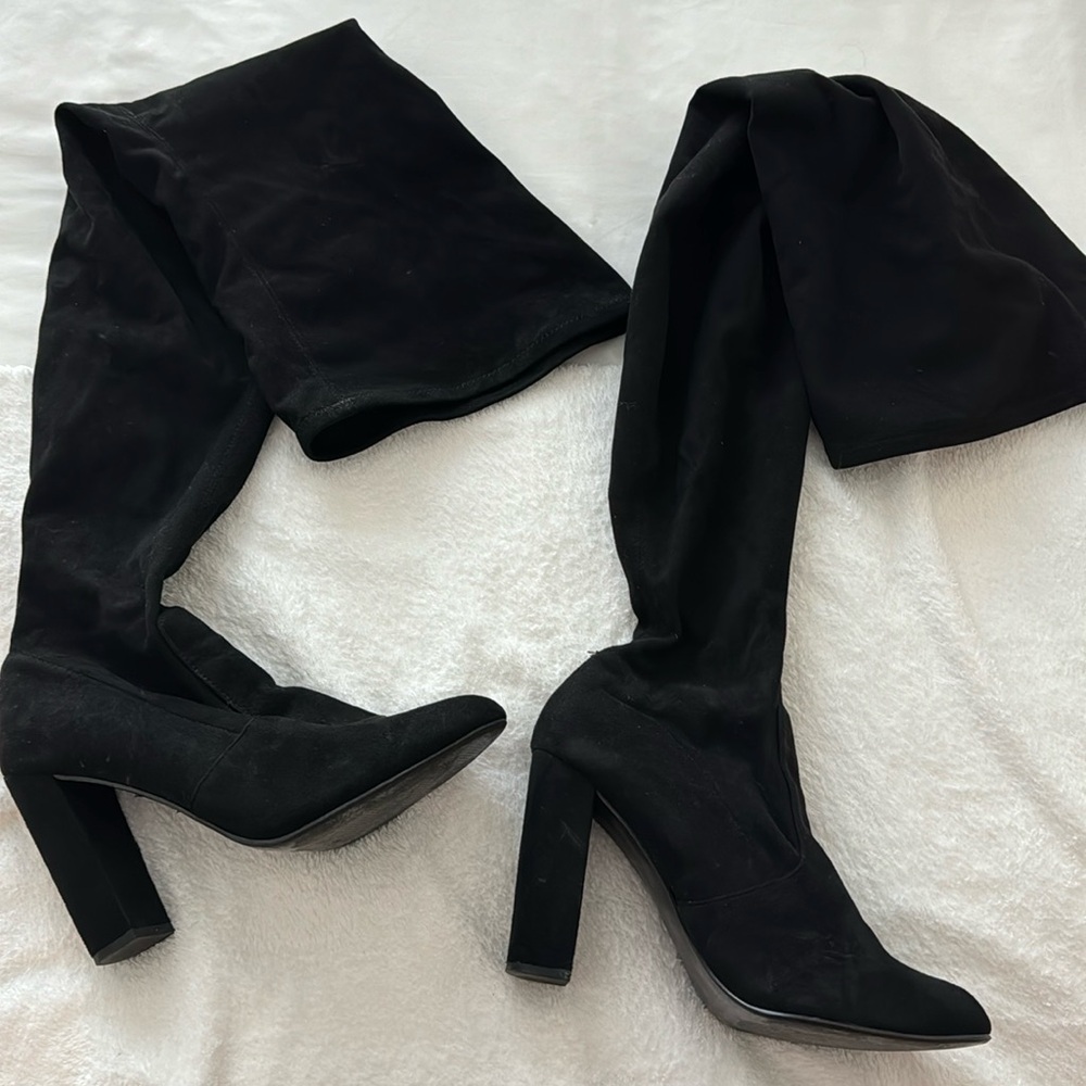 Black Suede Steve Madden Thigh Highs